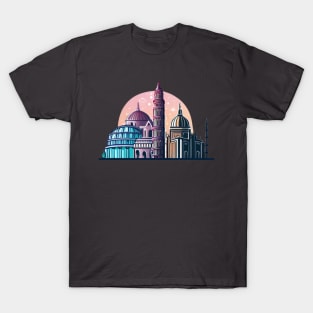 Designs that depict iconic and beautiful buildings from various parts of the world, such as the Eiffel tower, the Taj Mahal, the Colosseum or the Tower of Pisa. T-Shirt